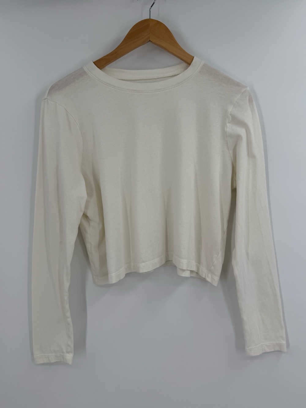 Madewell Softfade Cotton Boxy Crop Long Sleeve Tee | Lighthouse | Small